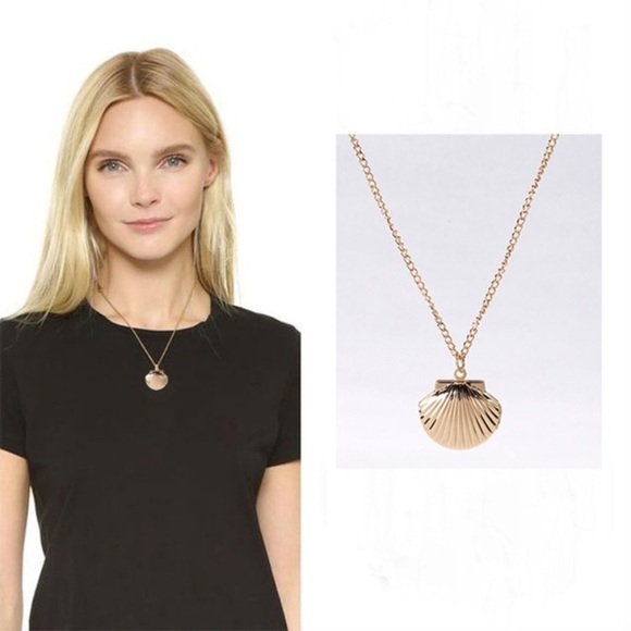 🐚 Awesome Metallic Sea Shell Photo Locket Available In Gold Rose Gold Or Silver - Picture 4 of 8